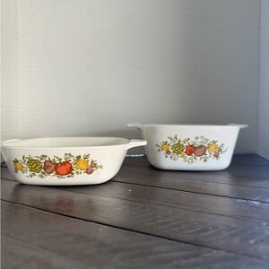 Corningware White Serveware with Fruit Design